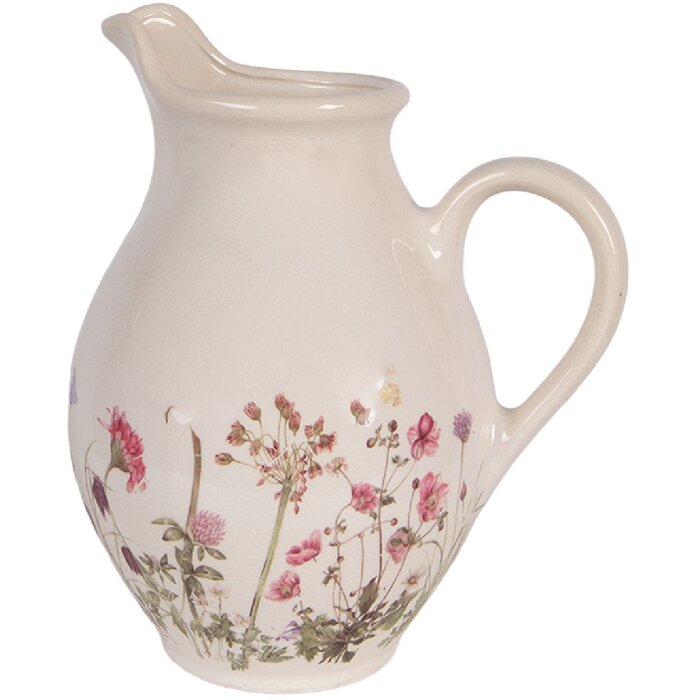 Clayre & Eef 6CE2235M Dekoration Kanne Beige Rosa 21x16x25 cm