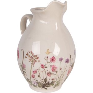 Clayre & Eef 6CE2235M Dekoration Kanne Beige Rosa 21x16x25 cm