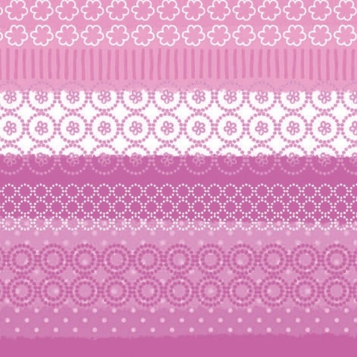 Бумажные салфетки с рисунком микс полос - розовый