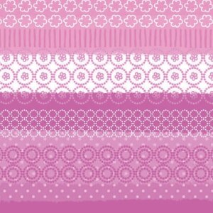 Бумажные салфетки с рисунком микс полос - розовый