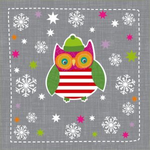 Бумажные салфетки Artebene зимняя сова антрацит