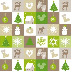 Бумажные салфетки мини пэчворк тауп