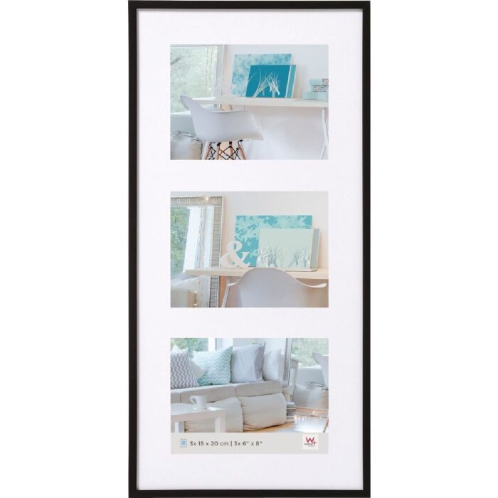 Галерейная рамка Walther New Lifestyle 3 фото 15x20 см черная