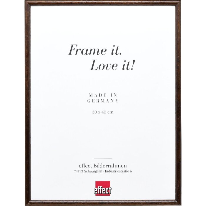 Фоторамка Effect из дерева, профиль 20, тёмно-коричневый, 25x50 см, музейное стекло