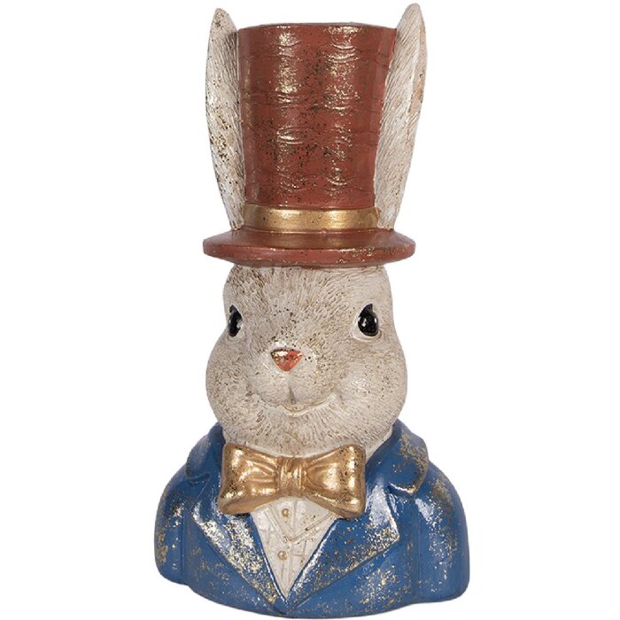 Clayre & Eef 6PR6028 Dekoration Büste Kaninchen Beige 17x13x29 cm