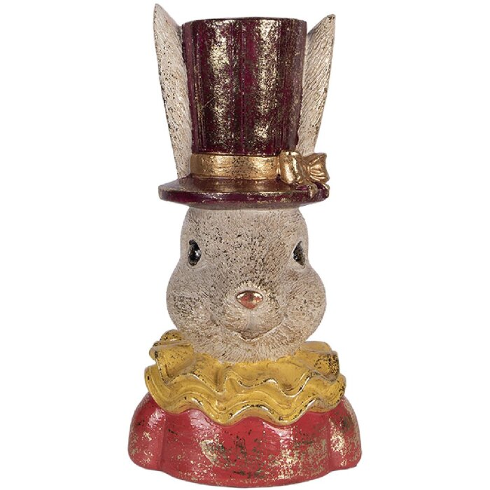 Clayre & Eef 6PR6029 Dekoration Büste Kaninchen beige/rosa 16x13x29 cm