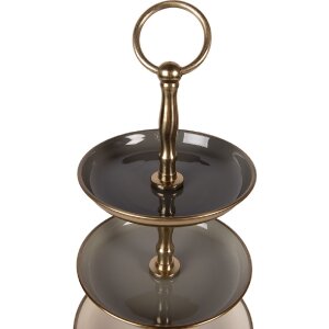 Стеллаж Clayre & Eef 66426, Ø 18x35 см, бежево-золотой, 3 полки, железо