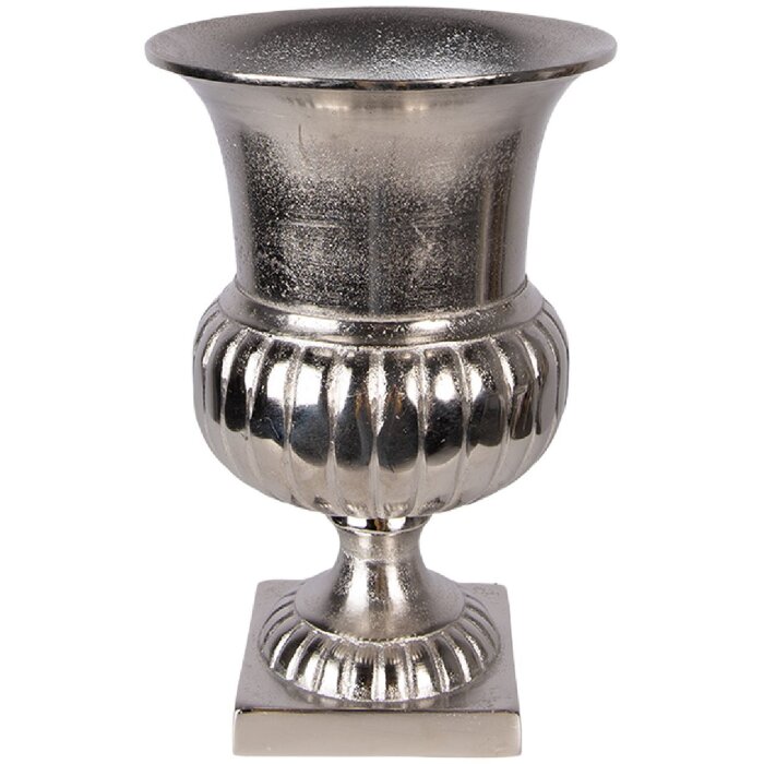 Clayre & Eef 6AL0078 Silberfarbene Dekovase aus Aluminium Ø 20 cm x 29 cm