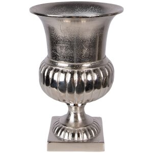 Clayre & Eef 6AL0078 Silberfarbene Dekovase aus...