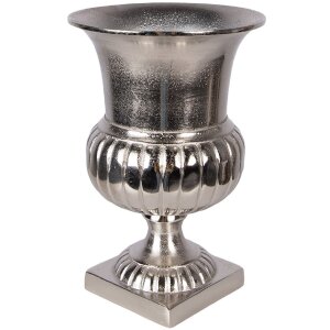 Clayre & Eef 6AL0078 Silberfarbene Dekovase aus...