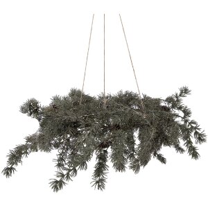 Clayre & Eef 50839 Weihnachtskranz mit LED Ø 60x8 cm 3xAA Batterien