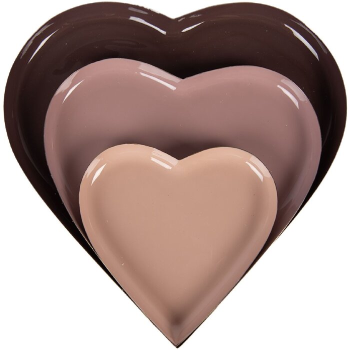 Набор декоративных раковин Clayre & Eef, розовый, 3 шт., Ø 24/19/13 см