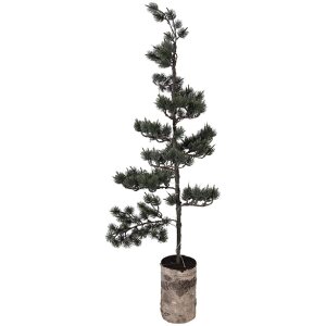 Clayre & Eef 50845 Dekoration Baum mit LED 30x35x100 cm Grün Braun
