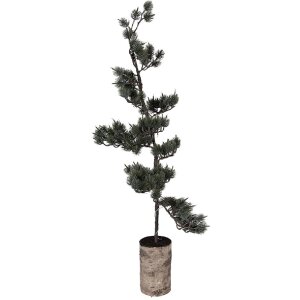 Clayre & Eef 50845 Dekoration Baum mit LED 30x35x100 cm Grün Braun