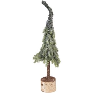 Clayre & Eef 66428 Künstlicher Weihnachtsbaum Ø 13x50 cm grün-weiß