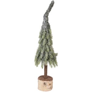 Clayre & Eef 66428 Künstlicher Weihnachtsbaum Ø 13x50 cm grün-weiß