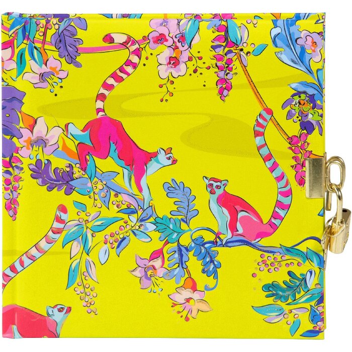 Дневник Goldbuch Wild Life Lemurs 16,5x16,5 см, золотой или серебряный замок