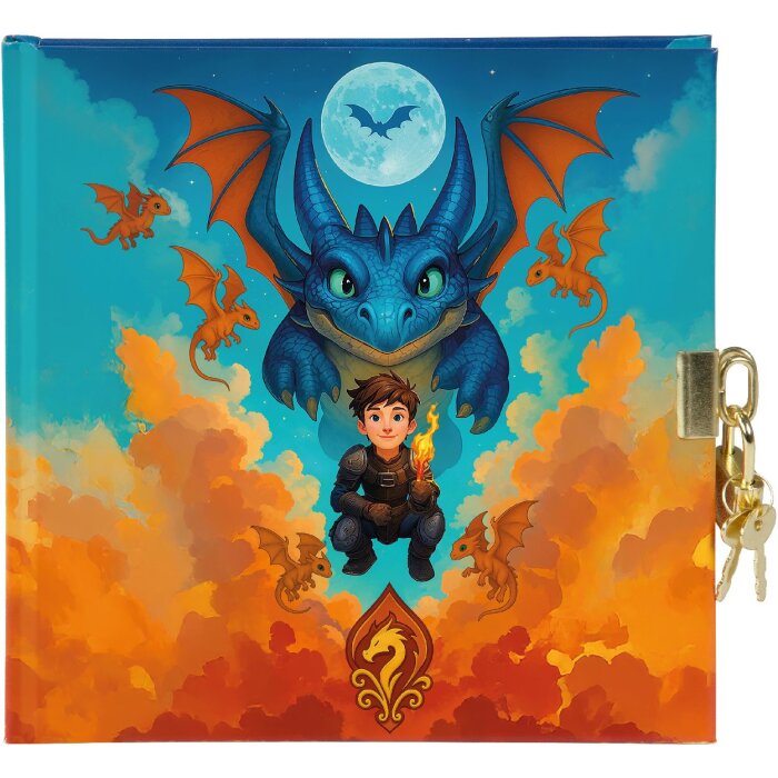 Тетрадь Goldbuch Drachenfreund 16x16 см, белая, с замком