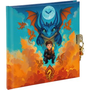 Тетрадь Goldbuch Drachenfreund 16x16 см, белая, с замком