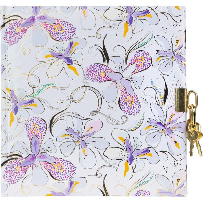Дневник Goldbuch Orchid Mood White 16x16 см с золотым тиснением и замком