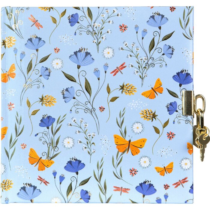 Записная книга Goldbuch Secret Garden Blue, 16,5 x 16,5 см, 96 листов, золотое тиснение