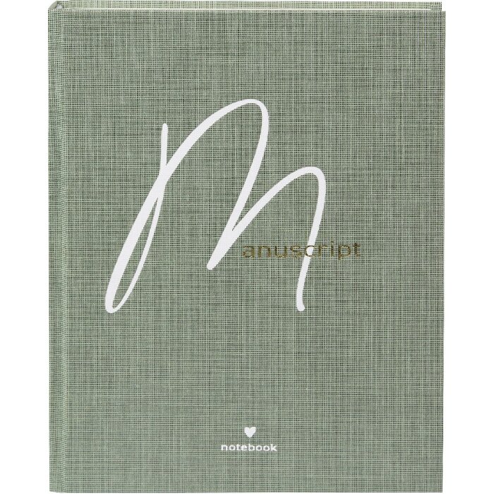 Записная книга Goldbuch Manuscript 15x22 см, белая с золотой гравировкой, тканевая обложка, 200 листов