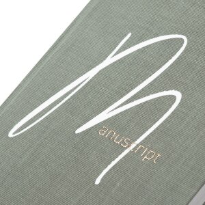 Записная книга Goldbuch Manuscript 15x22 см, белая с золотой гравировкой, тканевая обложка, 200 листов