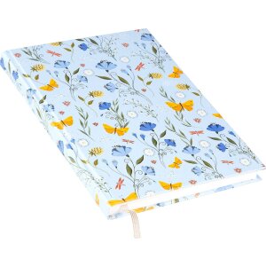 Записная книжка Goldbuch Secret Garden Blue с золотым тиснением и сшивкой нитками