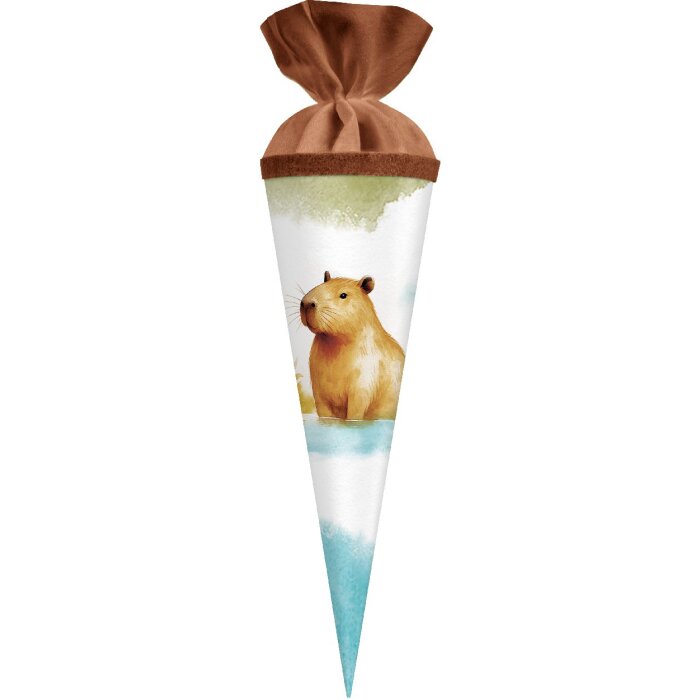 Сумка-конверт Goldbuch Capybara 35x11 см, лакированная, с флисовой застежкой