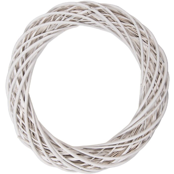 Декоративный плетеный венок Clayre & Eef из ротанга белый Ø 50x9 см