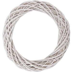 Clayre & Eef Deko Kranz Rattan Weiß Ø...