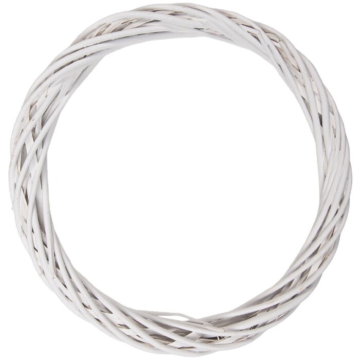 Декоративный венок из ротанга Clayre & Eef белый Ø 40 см