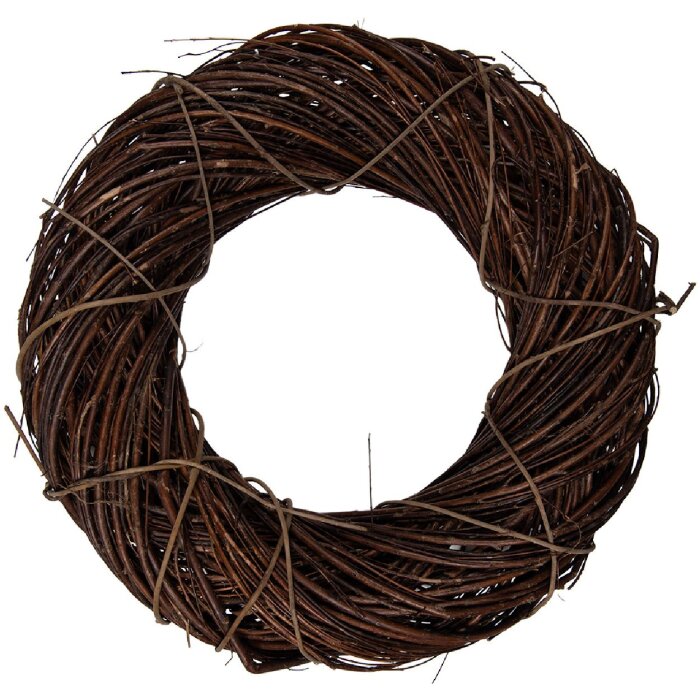 Clayre & Eef 6RO0605L Natürlicher Rattan-Weihnachtskranz Ø 50 cm x 12 cm
