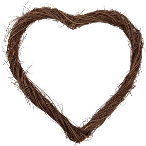 Clayre & Eef 6RO0606L Herzförmiger Rattankranz...