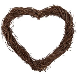 Clayre & Eef 6RO0606S Herzförmiger Rattankranz...
