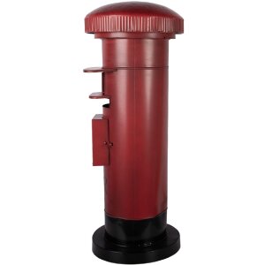 Почтовый ящик Clayre & Eef Ø 36x86 см, красно-чёрный, металлический