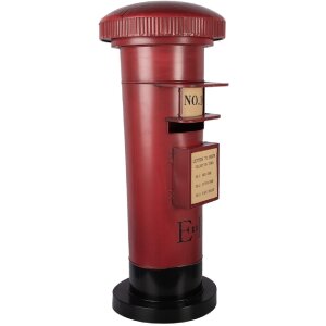 Почтовый ящик Clayre & Eef Ø 36x86 см, красно-чёрный, металлический