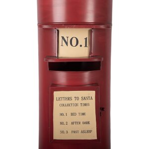 Почтовый ящик Clayre & Eef Ø 36x86 см, красно-чёрный, металлический