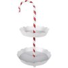 Clayre & Eef Etagere Zuckerstange Weiß-Rot Ø 29x47 cm