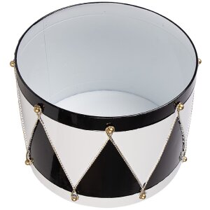 Набор декоративных барабанов Clayre & Eef 2 шт. Ø37x26 / Ø32x17 см, белый/чёрный