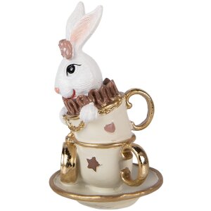 Фигурка кролика Clayre & Eef, бело-бежевый, 8x8x14 см