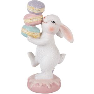 Фигурка кролика Clayre & Eef белая/розовая 8x6x14 см