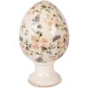 Керамическое яйцо Clayre & Eef на подставке, бежево-розовый оттенок, Ø 17x28 см