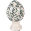 Декоративное яйцо Clayre & Eef на подставке Ø 12x19 см, бежево-зеленое