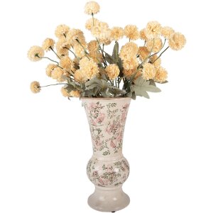 Ваза Clayre & Eef, бежево-зеленая, керамика,...