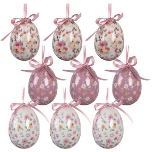 Набор декоративных подвесок в виде яиц (9 шт.), белый и...