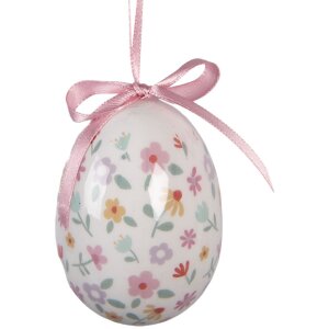 Набор декоративных подвесок в виде яиц (9 шт.), белый и розовый, Ø 5x8 см