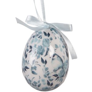 Clayre & Eef 66452 Подвески в форме яиц, 9 шт., бело-синие, Ø 5x8 см