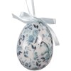 Clayre & Eef 66452 Подвески в форме яиц, 9 шт., бело-синие, Ø 5x8 см