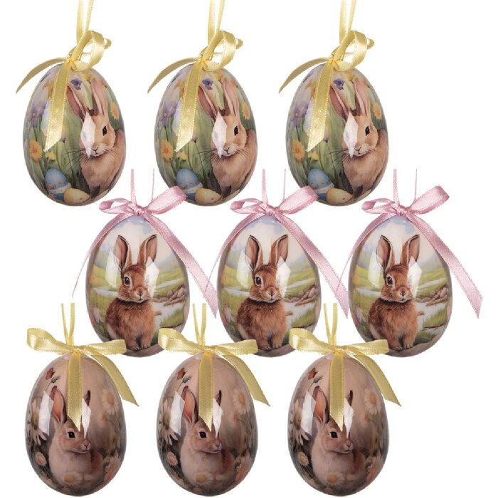 Комплект подвесок-яиц Clayre & Eef (9 шт.), Ø 5x8 см